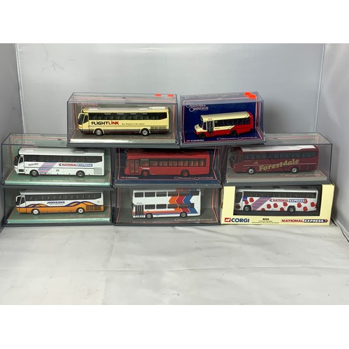 172 - CORGI OOC 8 MODERN BOXED MODEL BUSES, INCLUDING EASY KENT OLYMPIAN, NATIONAL EXPRESS BOVA, STAGE COA... 