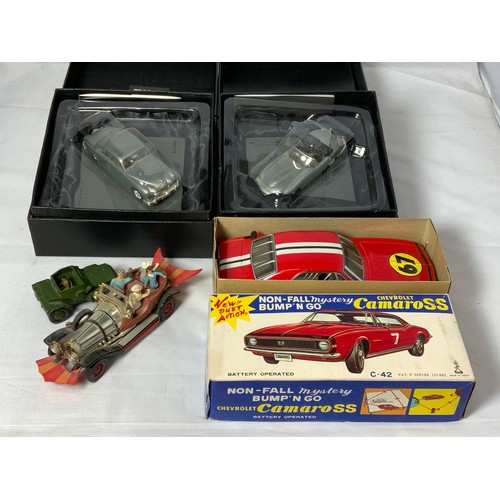 144 - CORGI CHITTY CHITTY BANG BANG UNBOXED CAR WITH ALL PASSENGERS!,  DINKY SCOUT CAR, BATTERY OPERATED C... 