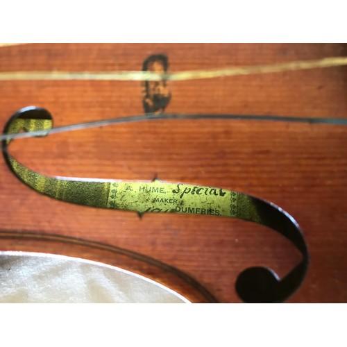 463 - CASED VIOLIN IN NEED OF RESTORATION, bow indistinctly stamped, possibly J.Nunn?