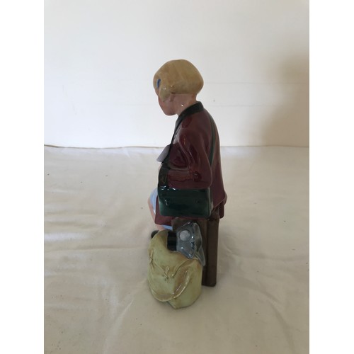 167 - MISC. CHINA AND PORCELAIN INC. ROYAL DOULTON ‘THE GIRL EVACUEE’, JASPER WARE POT AND COVER, TOBY JUG... 