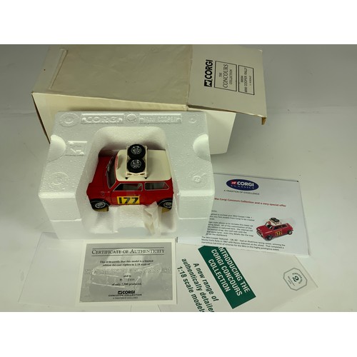 122 - CORGI THE CONCOURS COLLECTION 99594, 1-18 SCALE MINI COOPER RALLY EDITION, LIMITED EDITION 2488/7500... 