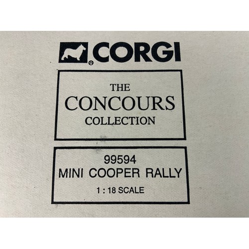 122 - CORGI THE CONCOURS COLLECTION 99594, 1-18 SCALE MINI COOPER RALLY EDITION, LIMITED EDITION 2488/7500... 