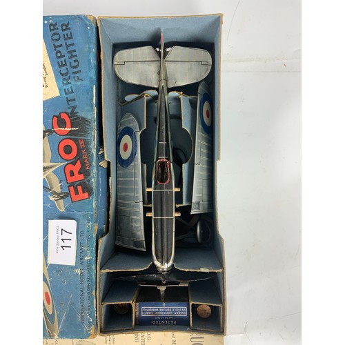 117 - FROG MARK IV INTERCEPTOR FIGHTER WITH FROG CLUB LABEL, AND 1 MODEL HAVING A HAMLEYS AEROPLANE DEPART... 