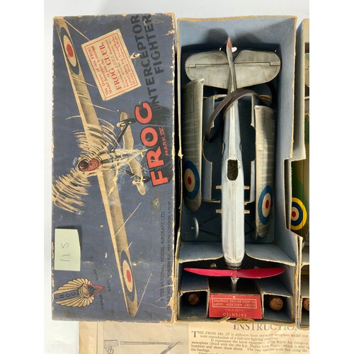 115 - FROG MARK IV INTERCEPTOR FIGHTER BOTH WITH LABELS  ‘TO JOIN THE FROG CLUB’, BOTH MODELS BOXED TOGETH... 