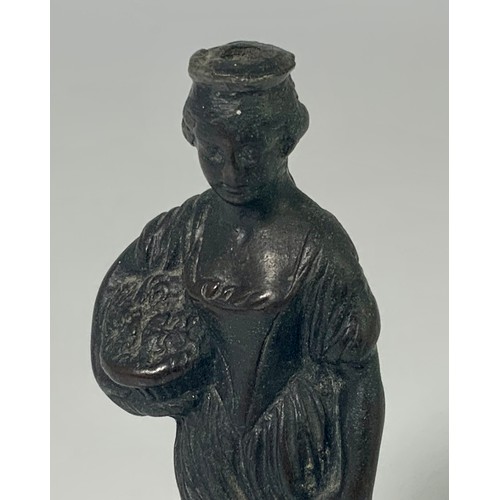 245 - BRONZE FIGURE OF A DUTCH PEASANT, approx. 13 cm