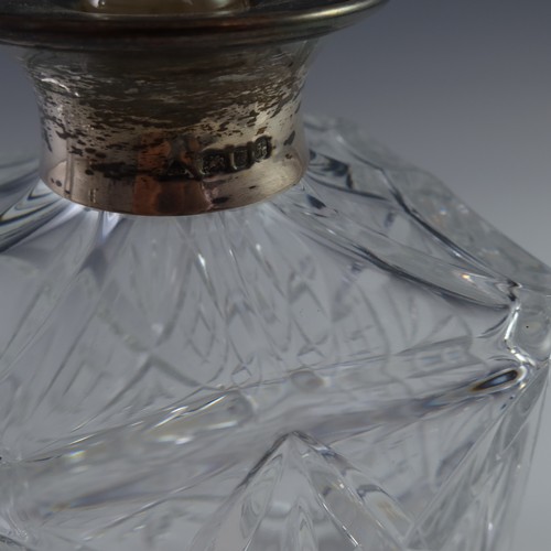 65 - SHIPS DECANTER AND SQUARE DECANTER BOTH HAVING SILVER COLLARS