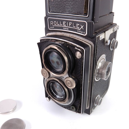 275 - ROLLEIFLEX FRANKE & HEIDECKE TWIN LENS COMPUR RAPID CAMERA WITH CASE AND ACCESSORIES