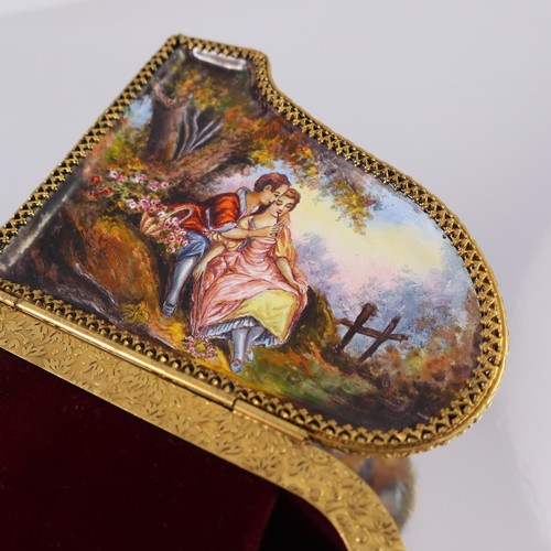 265 - 19th CENTURY NOVELTY ENAMELLED GRAND PIANO Approx. 9 cm wide, 13.5 cm long, 9cm high