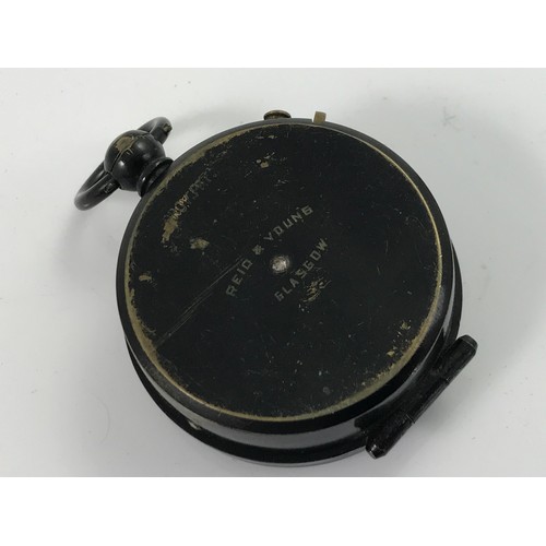 176 - REID AND YOUNG GLASGOW MILITARY MARCHING COMPASS IN LEATHER CASE