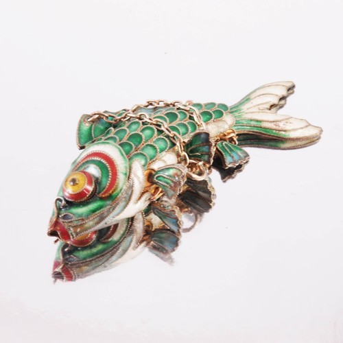 262 - 3 ORIENTAL ARTICULATED AND ENAMELLED FISH