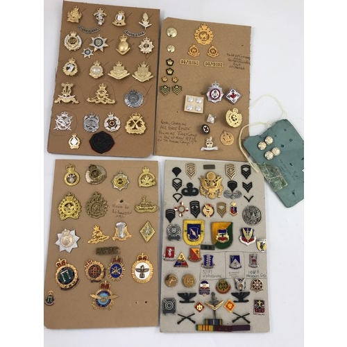 190 - LARGE COLLECTION OF VARIOUS CLOTH AND METAL ARMY BADGES INCLUDING POLISH, ITALIAN, DUTCH, CANADIAN, ... 