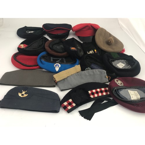 197 - COLLECTION OF MILITARY CAPS AND BERETS