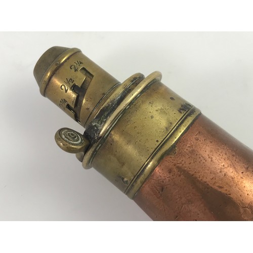 178 - COPPER AND BRASS POWDER FLASK