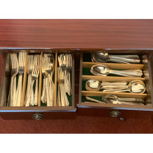 343 - REPRO CUTLERY CABINET WITH CUTLERY