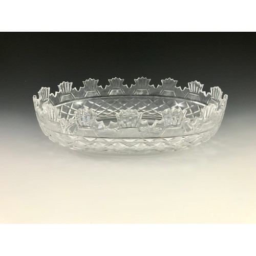 74 - SUPERB WATERFORD KENNEDY PATTERN OVAL BOWL WITH CASTELLATED RIM THE ORIGINAL BOWL WAS PRESENTED TO J... 