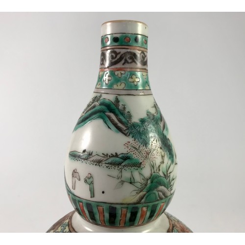 142 - ORIENTAL DOUBLE GOURD VASE APPROX. 24 cm