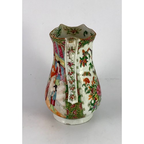 143 - CANTONESE JUG APPROX 21 cm DECORATED WITH FIGURES AF