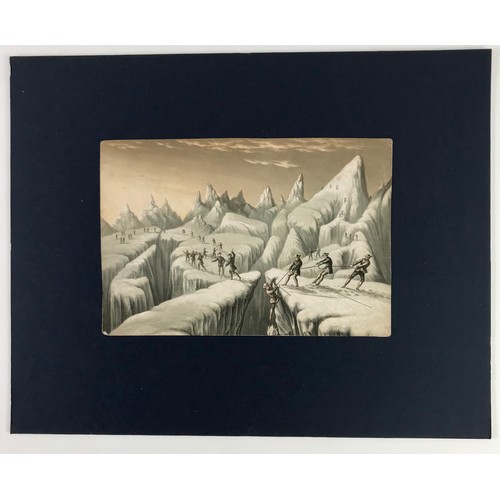 49 - BAXTER PRINT THE ASCENT OF MOUNT BLANC, WILLIAM BLAKE ILLUSTRATED BOOK OF JOB DATED 1927 AND MINIATU... 