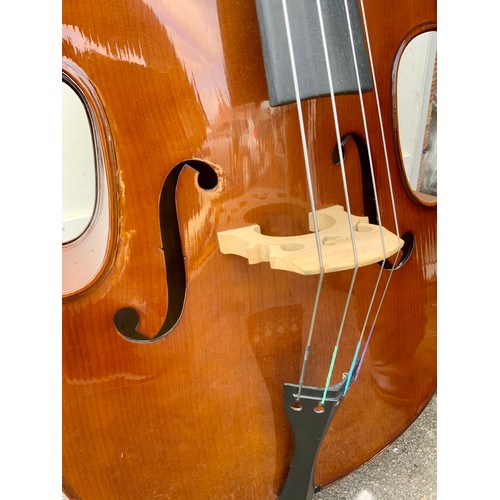 279 - MUSIC INSTRUMENT, A CASED DOUBLE BASS - LABEL ADVISES THE STENTOR 1950 BASS approx. 178 long x 68 wi... 