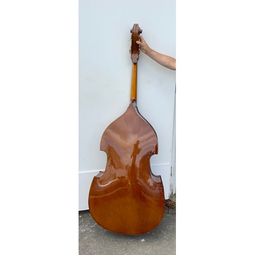 279 - MUSIC INSTRUMENT, A CASED DOUBLE BASS - LABEL ADVISES THE STENTOR 1950 BASS approx. 178 long x 68 wi... 