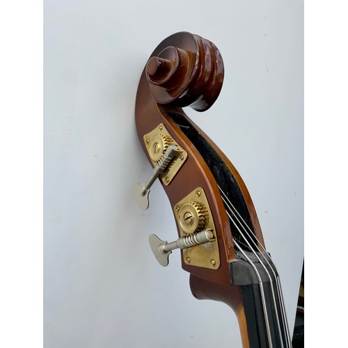 279 - MUSIC INSTRUMENT, A CASED DOUBLE BASS - LABEL ADVISES THE STENTOR 1950 BASS approx. 178 long x 68 wi... 