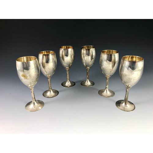 358 - INDIAN WHITE METAL GOBLETS, OLD PEWTER TANKARD WITH INSCRIPTION TOGETHER WITH QUANTITY PLATED FLATWA... 