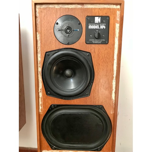 164 - PR. GOOD QUALITY VINTAGE KEF SERIES 104 REFERENCE SPEAKERS WITH BESPOKE SPEAKER STANDS