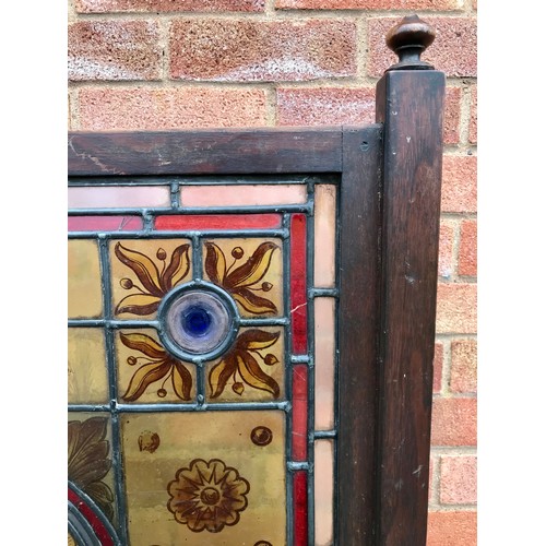 230 - STAINED LEADED GLASS FIRE SCREEN