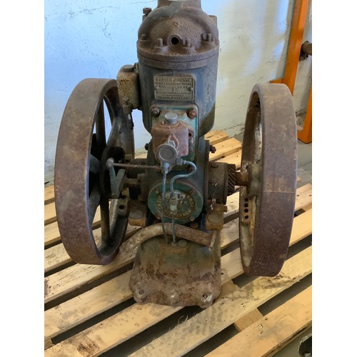 18 - PETTER JUNIOR STATIONARY ENGINE 48459, SINGLE CYLINDER TWIN FLY WHEEL