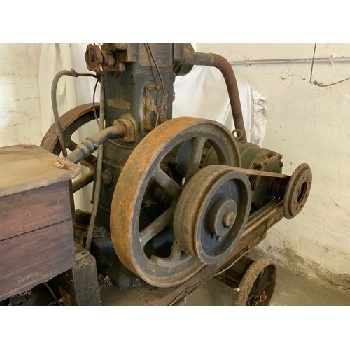 26 - LARGE TROLLEY MOUNTED LISTER CS STATIONARY ENGINE WITH STARTAMATIC WITH GENERATOR