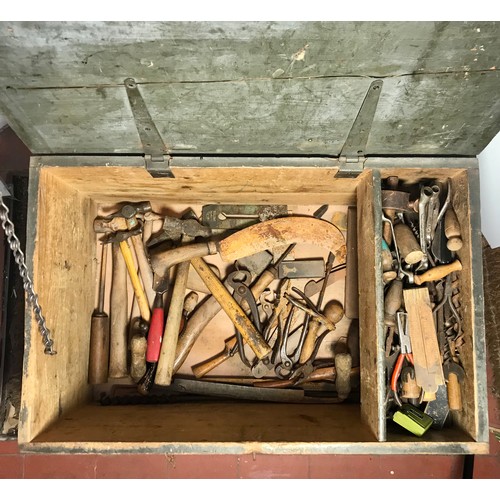 240 - TOOLBOX AND CONTENTS, POSSIBLY EX CHATHAM DOCKYARD