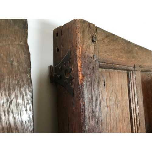 468 - MISC. ANTIQUE OAK PANELLING, PROBABLY A HOUSE KEEPERS CUPBOARD WITH PEG JOINTS (IN KIT FORM)