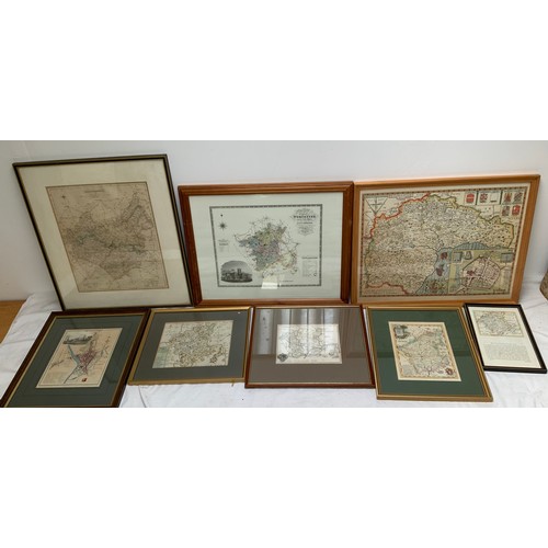 87 - APPROX 15 VINTAGE AND REPRO MAPS INC LOCAL COUNTIES AND ETCHINGS