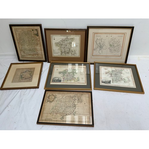 87 - APPROX 15 VINTAGE AND REPRO MAPS INC LOCAL COUNTIES AND ETCHINGS