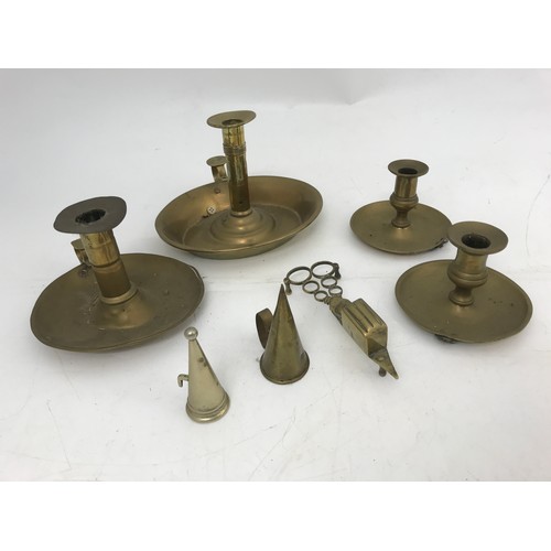 432 - COLLECTION OF CHAMBER STICKS AND SNUFFERS