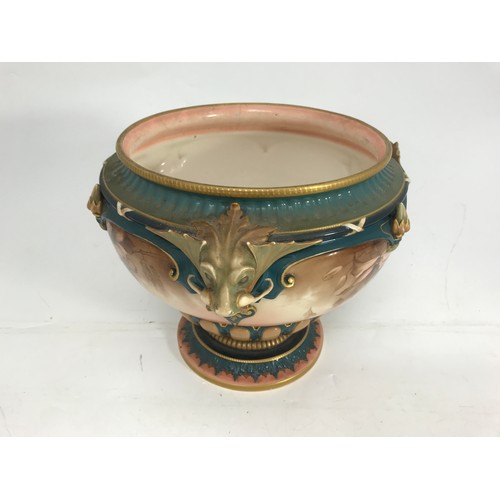 157 - LARGE HADLEYS JARDINIERE AF, late 19th Century Faience mark