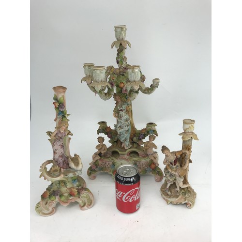 200 - 3 CONTINENTAL FIGURAL CANDLESTICKS AF