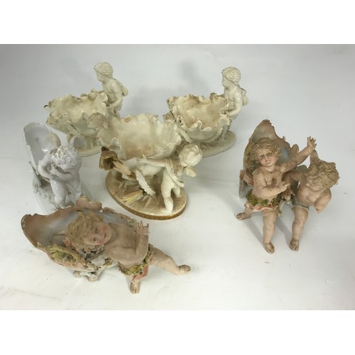 161 - 3 MOORE FIGURES AND BASKETS WITH CONTINENTAL EXAMPLES AF