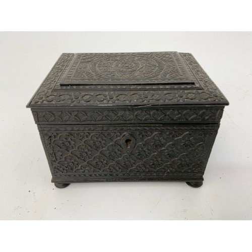 390 - CARVED INDIAN TRINKET BOX