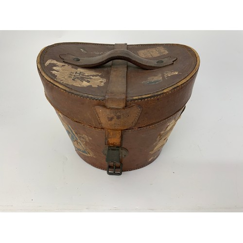 391 - LEATHER HAT BOX