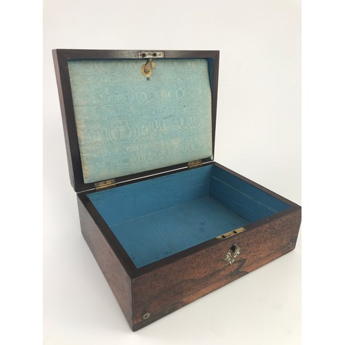 388 - ROSEWOOD AND MOTHER OF PEARL INLAID BOX