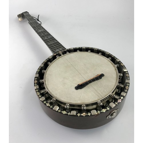 515 - 5 STRING BANJO STAMPED RICHARD SPENCER MAKER CLAPHAM