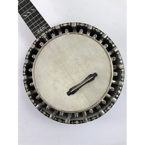 515 - 5 STRING BANJO STAMPED RICHARD SPENCER MAKER CLAPHAM