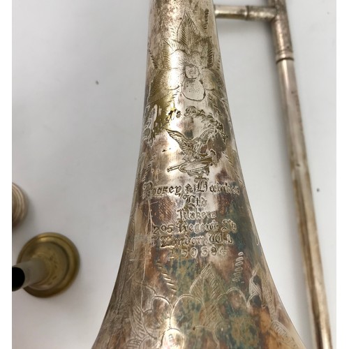 516 - BOOSEY AND HAWKES TROMBONE NUMBER 150384 IN FITTED HARD CASE