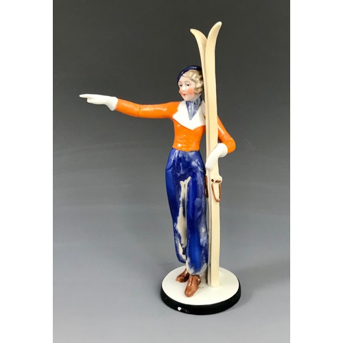 203 - MISC. HUMMEL FIGURES TOGETHER WITH AN UNUSUAL ART DECO FIGURE OF A SKIER