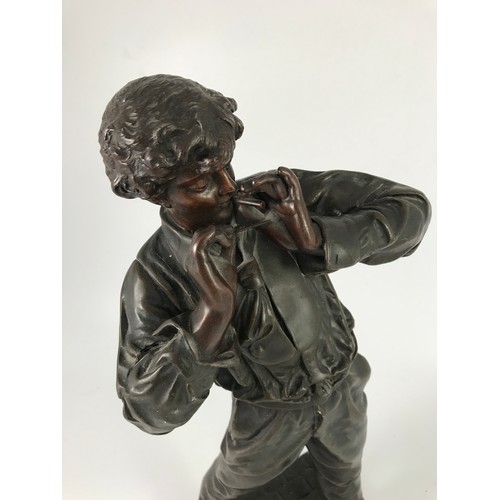 441 - SPELTER FIGURE ENTITLED ‘FUMEUR’, approx. 54 cm