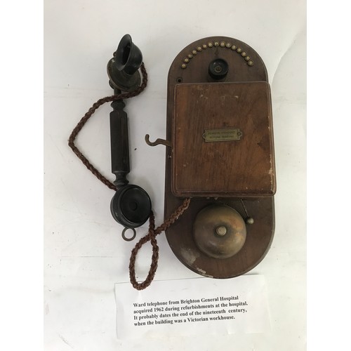 501 - VINTAGE WALL MOUNTABLE TELEPHONE ADVISED WAS A WARD TELEPHONE FROM BRIGHTON GENERAL HOSPITAL REMOVED... 