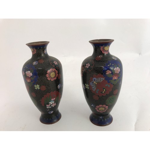 455 - PAIR OF CLOISONNÉ VASES