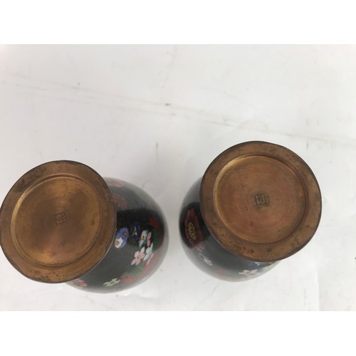 455 - PAIR OF CLOISONNÉ VASES