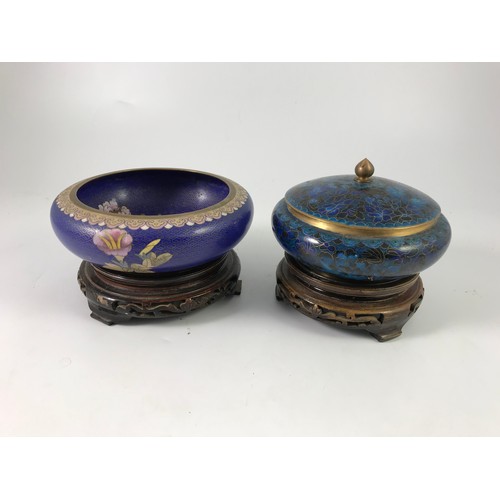 454 - 2 MODERN CLOISONNÉ POTS